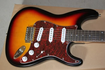 

Factory store sunset sunburst red pickguard rosewood fretboard ST signature 6 string Electric Guitar Guitarra