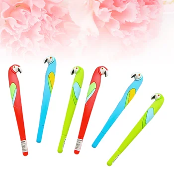 

6Pcs 0.5MM Gel Pen Creative Cartoon Parrot Pen for School Office Stationery (Random Color)