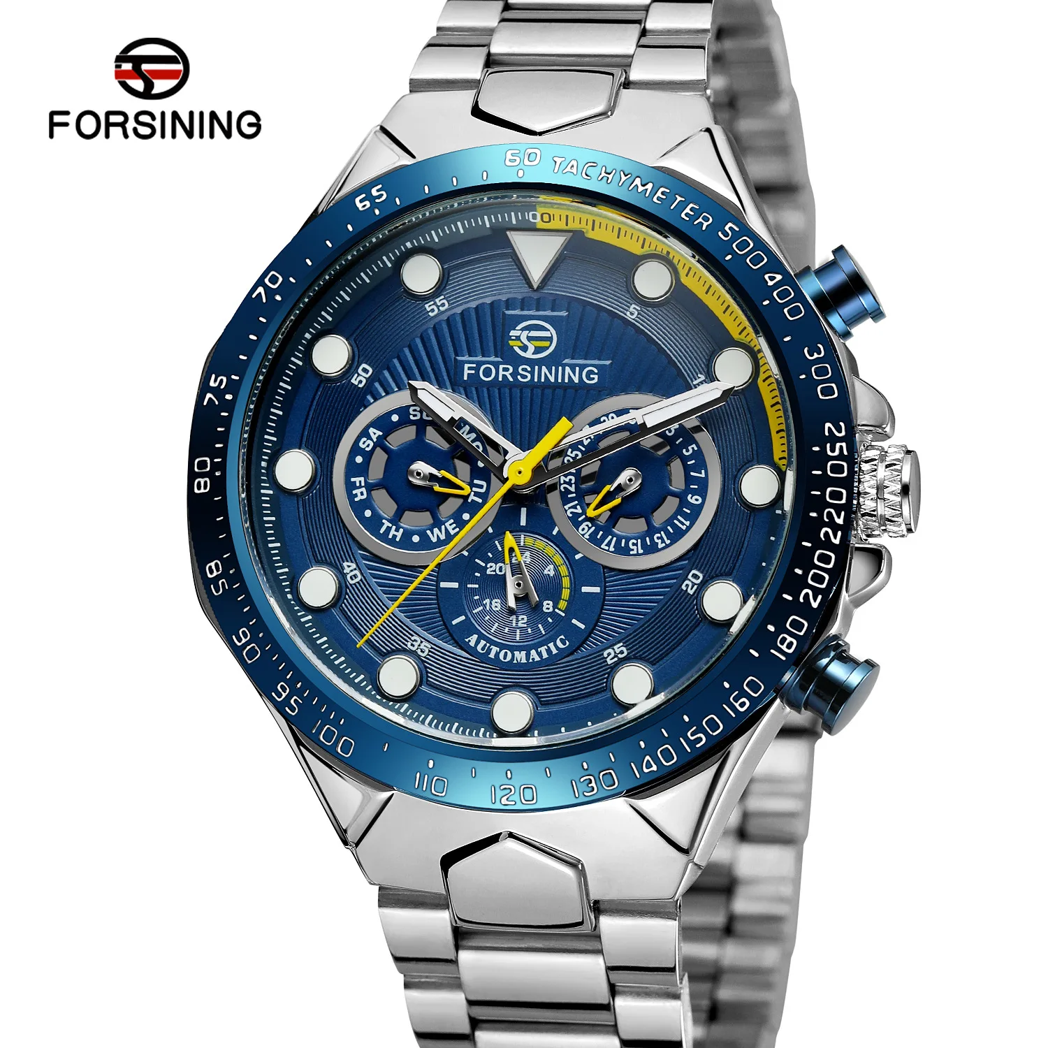 

Watch Men Luxury Mechanical Automatic Watches Three Eyes Six Needle Men's Automatic Mechanical Watch Steel Belt Men's Watch 2019