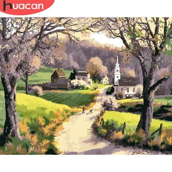 

HUACAN Paint By Number Nature Hand Painted Painting Art Gift DIY Pictures By Numbers Landscape Kits Drawing On Canvas Home Decor
