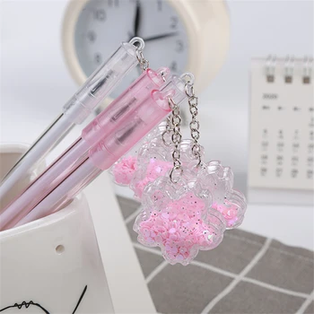 

1 pcs Cherry Blossom sequins Pendant black ink Gel Pen Signature Pen Escolar Papelaria School Office Supply Promotional Gift