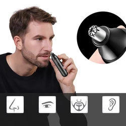 Nose Hair Trimmer Men Shaver Razor Epilator Electric Hair Removal Eyebrow Trimmer Safe Nose Ear Hair Clipper Women Personal Care