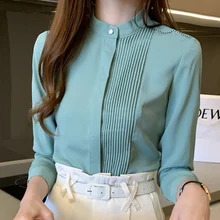 Aliexpress - Korean Women Shirts Chiffon Women Blouses Woman Long Sleeve Shirt Top Woman Solid Blouse Tops Plus Size Ladies White Shirts Tops