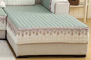 Хлопок Печатный диван полотенце универсальный нескользящий диван Чехол Набор диванная подушка - Цвет: Зеленый