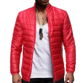 

New Cotton Padded Jackets Slim Fit Long Sleeve Quilted Outerwear Clothing Warm Coats Padding Jacket Men