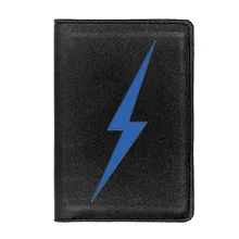 

Cool Blue Lightning Flash Passport Cover Leather Men Women Slim ID Card Holder Pocket Wallet Case Travel Accessories