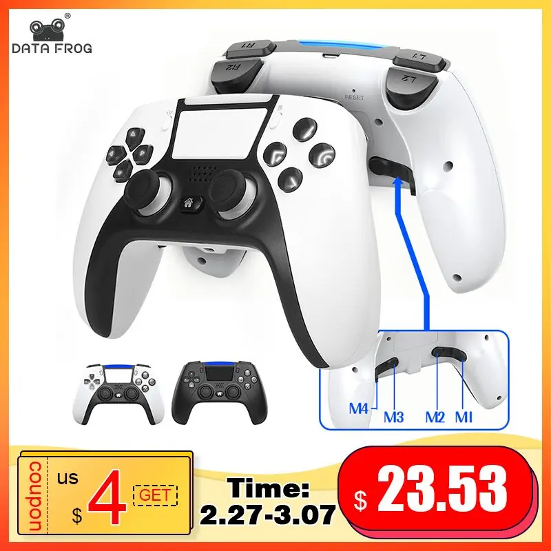 DATA FROG Bluetooth Wireless Game Controller For PS4 Console For PS5 Style Double Vibration Game Gamepad For PC /Android Phone