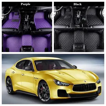 

Car Floor Mats Automobile Foot Mat for Maserati Quattroporte Ghibli Levante GranTurismo Non-slip Leather Auto Carpet Cover