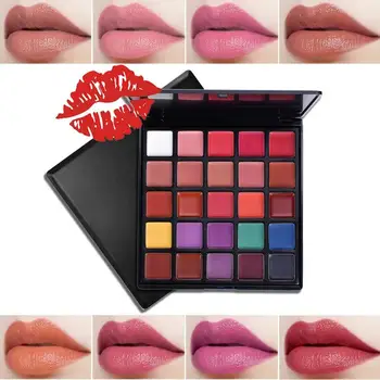 

25 Colors Mini Lip Gloss Set Plate Makeup Waterproof Lipstick Sets Matte Long Lasting Nude Lip GlossTint Palette