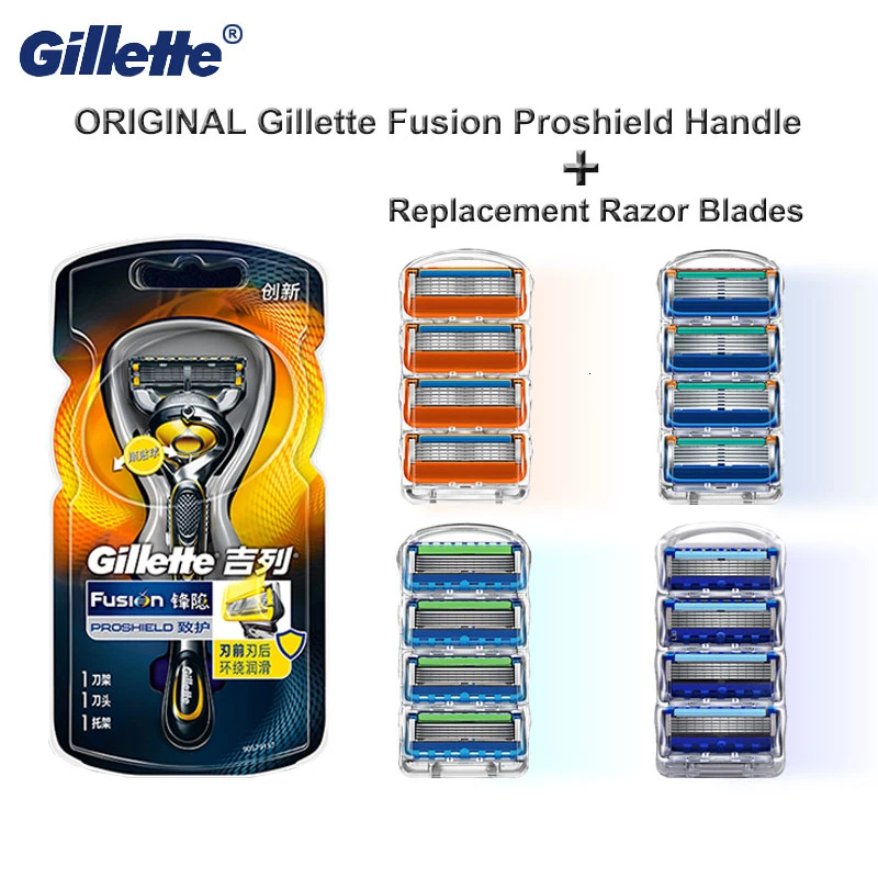 Original Gillette Fusion Proshield Shaving Razor Handle Safety Male Face Care Razor Holder And Replacement Razor 1