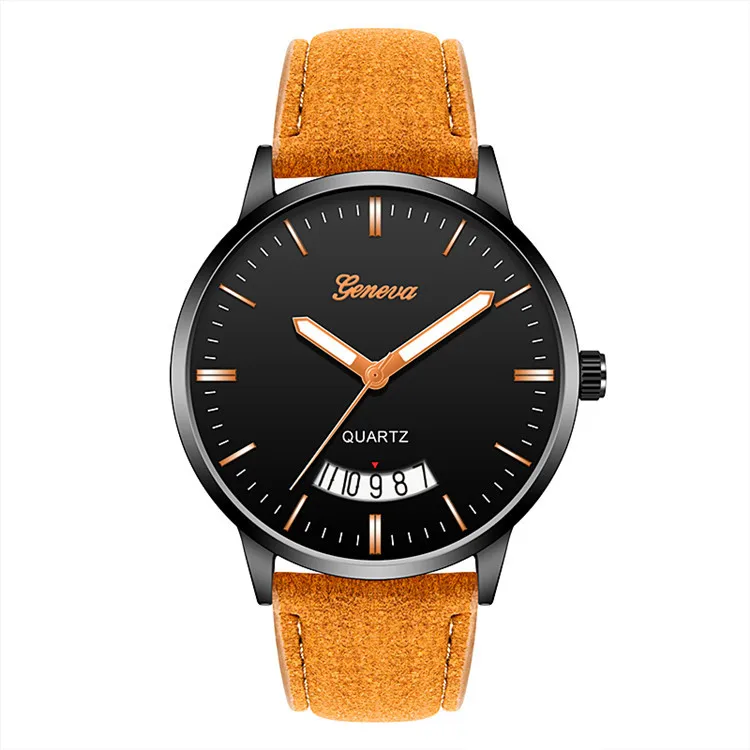 

Sports Casual Versatile Men Watch Article Nail Surface ye guang zhen with Calendar Watch Alloy Geneva MEN'S Watch