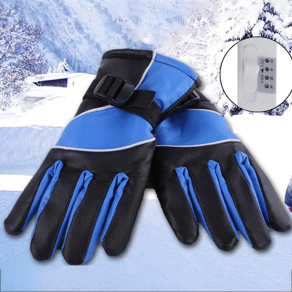 1 Pair Winter USB Hand Warmer Electric Thermal Gloves Waterproof Heated Gloves Battery Powered For Motorcycle Ski Gloves