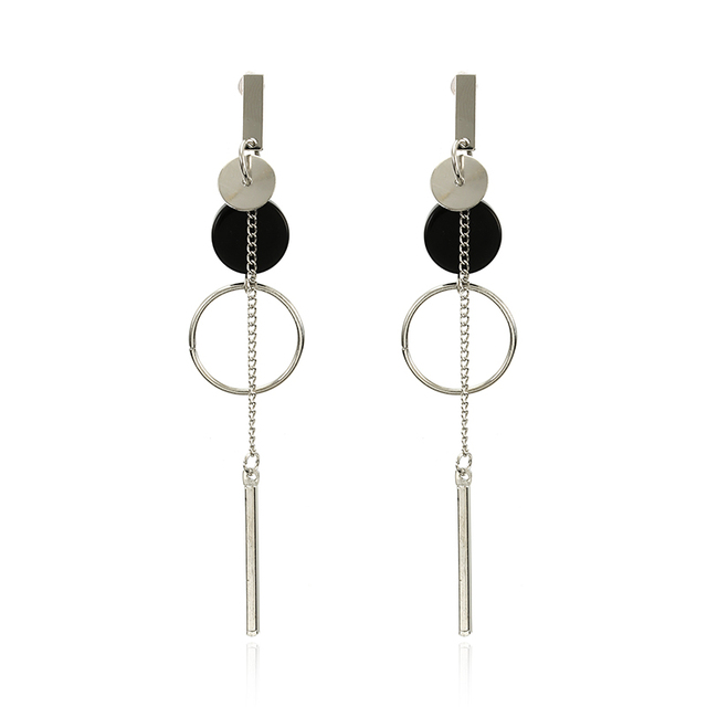 Geometric block Long Tassel Bar Drop Earrings For Women Minimalism Personality Ear Line Dangle jewelry Gift