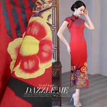 Шелк тутового шелкопряда Cheongsam 22 м тяжелый фунт эластичный атлас Ванильная пряжа спрей живопись широкое позиционирование цветы ткани