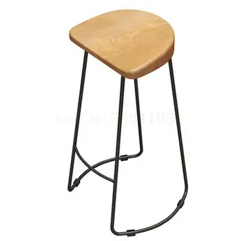 

Nordic Solid Wood Bar Chair Modern North European And American Simple Bar Stool Bar Chair Creative Fashion High Stool