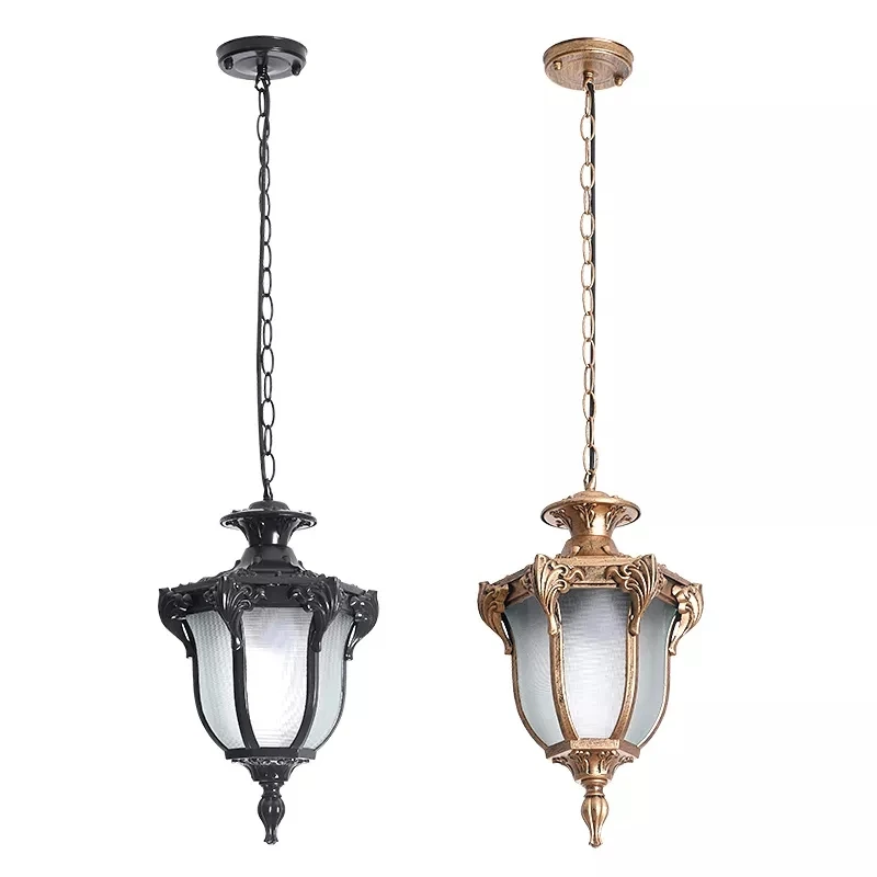 European Waterproof Pendant Lights Outdoor Retro Village Chandelier  Balcony Corridors Lights Grape Rack Hanglamp Luminaire 4
