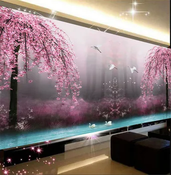 

Diamond Painting Kits 5D DIY Scenery Cherry Trees Swan Diamond Painting Diamond Embroidery Cross Stitch Rhinestone Home Decor