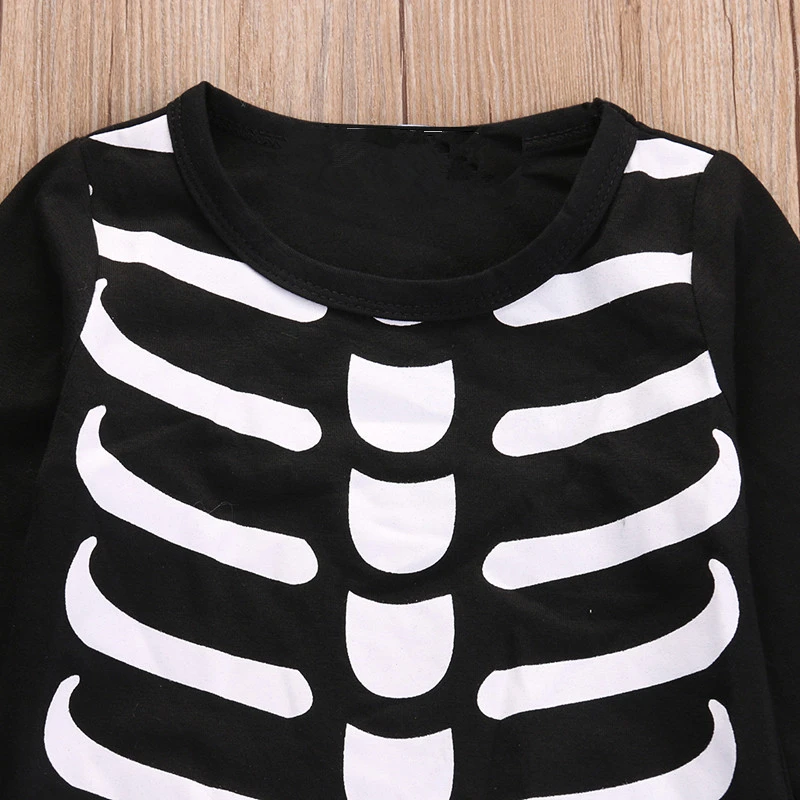 Spring Autumn Jumpsuit Baby Girls Boys Halloween Party Rompers Kids Costume Skull Romper 2020 Bebes Baby Halloween Clothes 0-24M