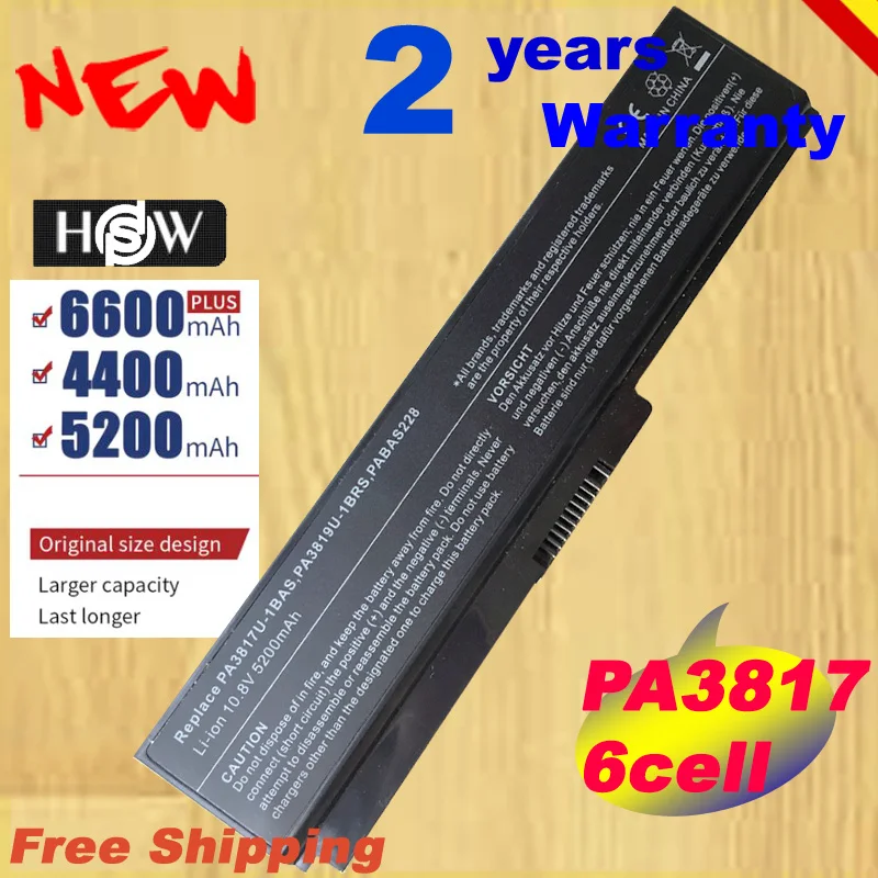 HSW Laptop Replacement Battery For TOSHIBA Satellite L645 L655 L700 L730 L735 L740 L745 L750 L755 PA3817 PA3817U P Fast shipping