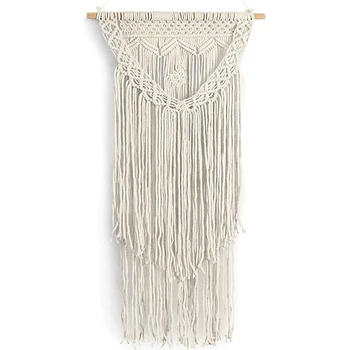 

Wall Hanging Woven Decor - Ivory 16 x 36 Inches Modern Bohemian Farmhouse Wall Art Tapestry Decor for House