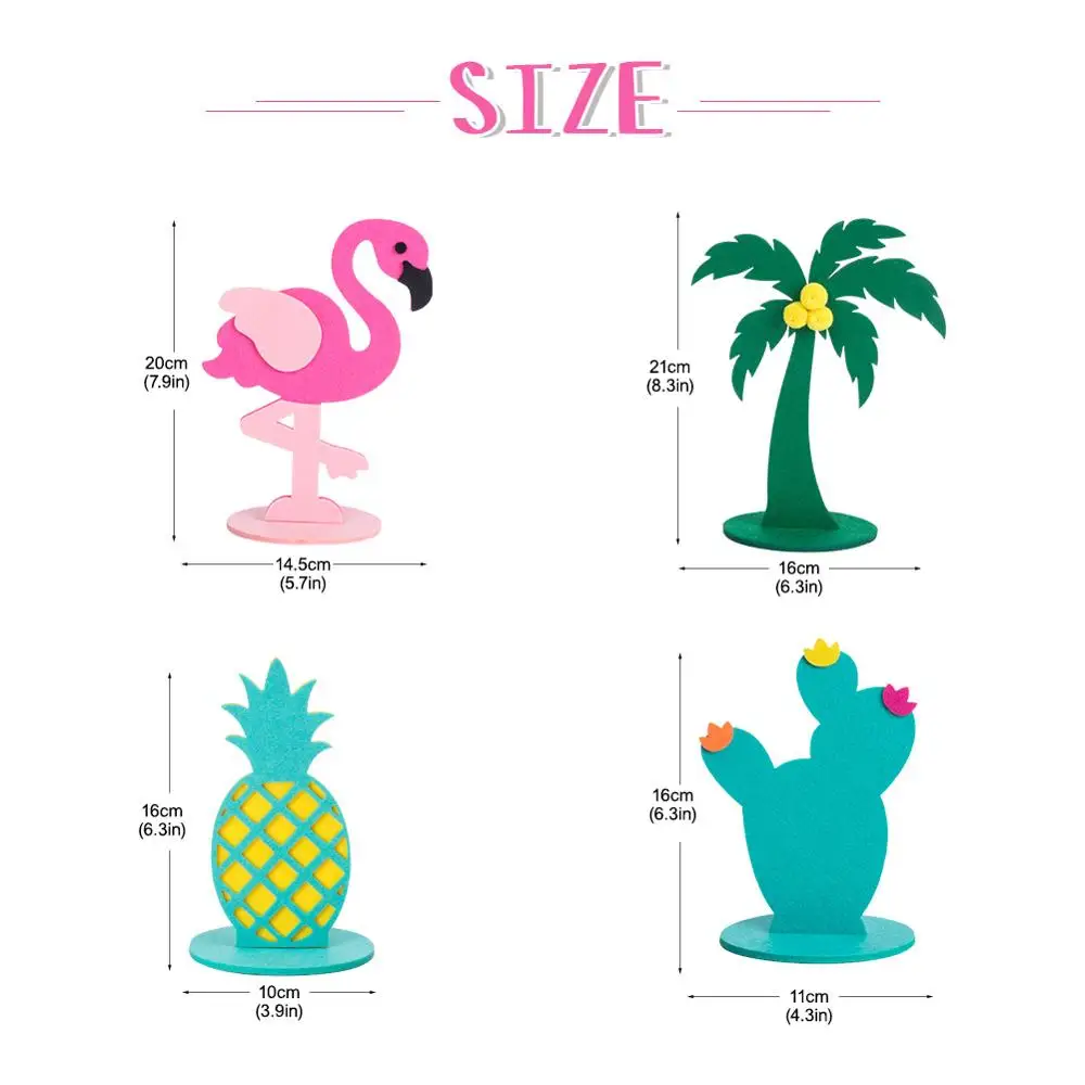 Tropical Flamingo Pineapples Cactus Coconut tree Centerpiece Table decorative Birthday Summer Wedding Hawaiian Party Decorations