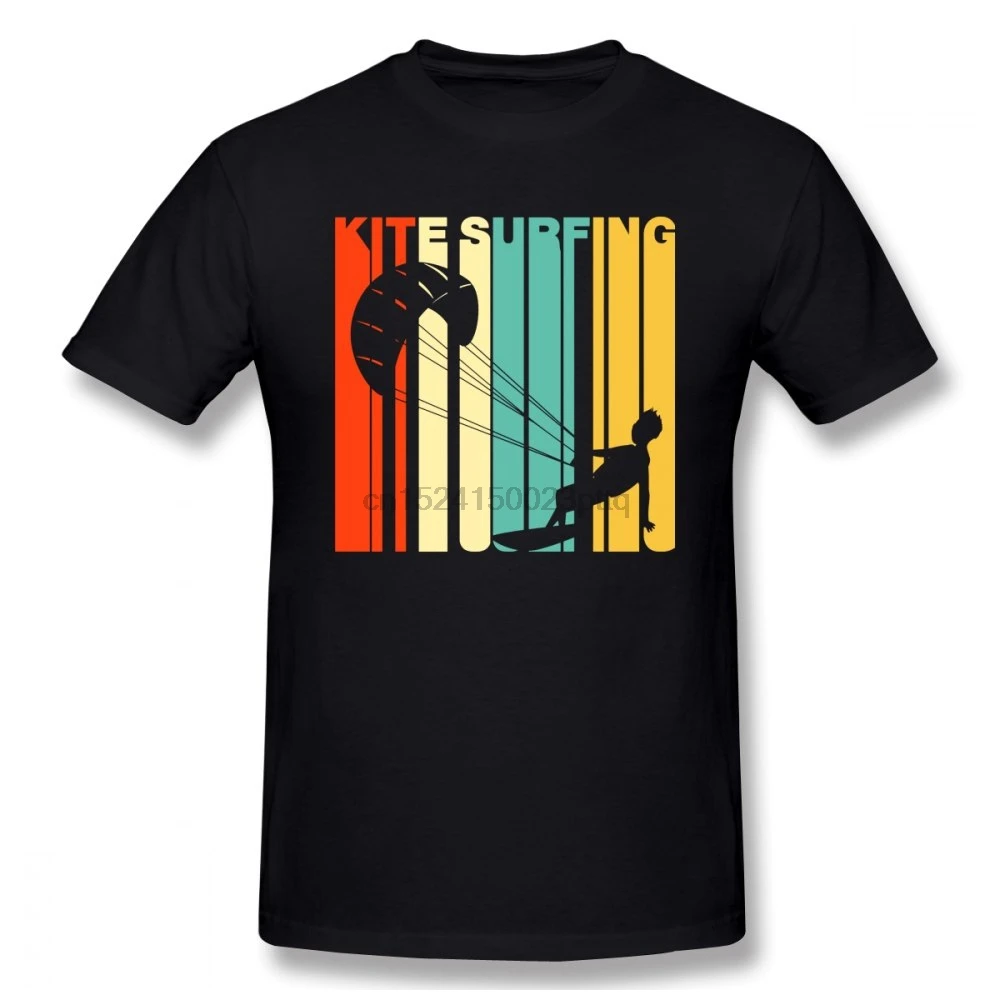 

Retro Style Kite Surfing Kite Surfer Men T Shirt Popular Car Styling Oversize Cotton Crewneck Short Sleeve T-Shirt Men