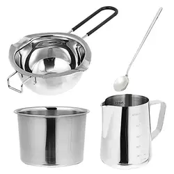 Candle Making Kit with Pouring Pot, Wicks, Stickers, and Fixator for DIY Handmade Wax Candles (4PCS Suit)
