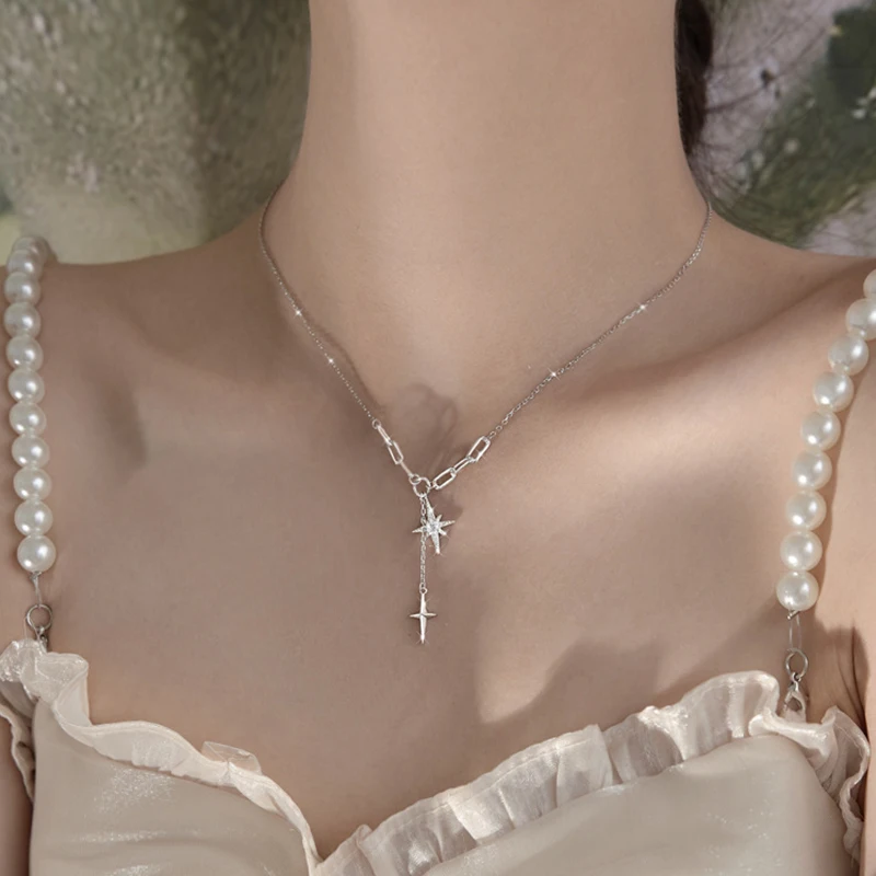 925 Sterling Silver Four-pointed Star 