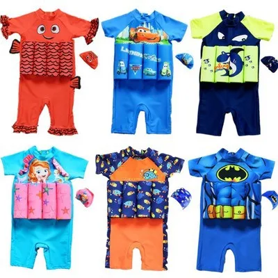 Bañador flotante para niña y niño, traje de baño de una pieza, flotador y flotador