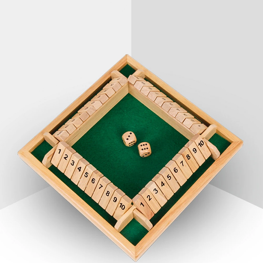 Big Sale Shut The Box Dice Board Game 4 Sided 10 Number Wooden Flaps &  Dices Game Set for 4 People Pub Bar Party Supplies|Party DIY Decorations| -  AliExpress