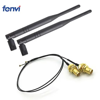 

2 x 6dBi Dual Band M.2 MHF4 U.fl Cable to RP-SMA Wifi Antenna Module for Intel AC 9260 9560 8265 8260 7265 7260 NGFF M.2 Card