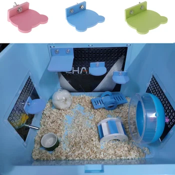 

New Style Hamster Platform Stand Rack Toys Rectangle Squirrels Cage Accessories Colour Wood Plate Toys Small pets Delivered