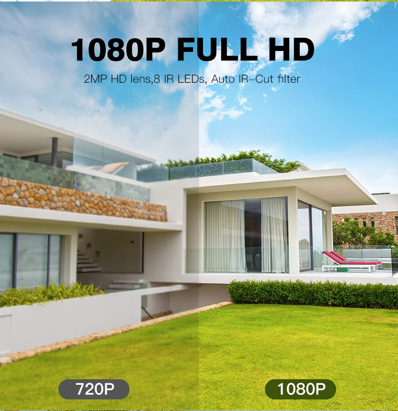 Беспроводная Солнечная наружная WiFi ip-камера 1080P HD видеонаблюдения аудио домашняя камера видеонаблюдения Водонепроницаемая камера
