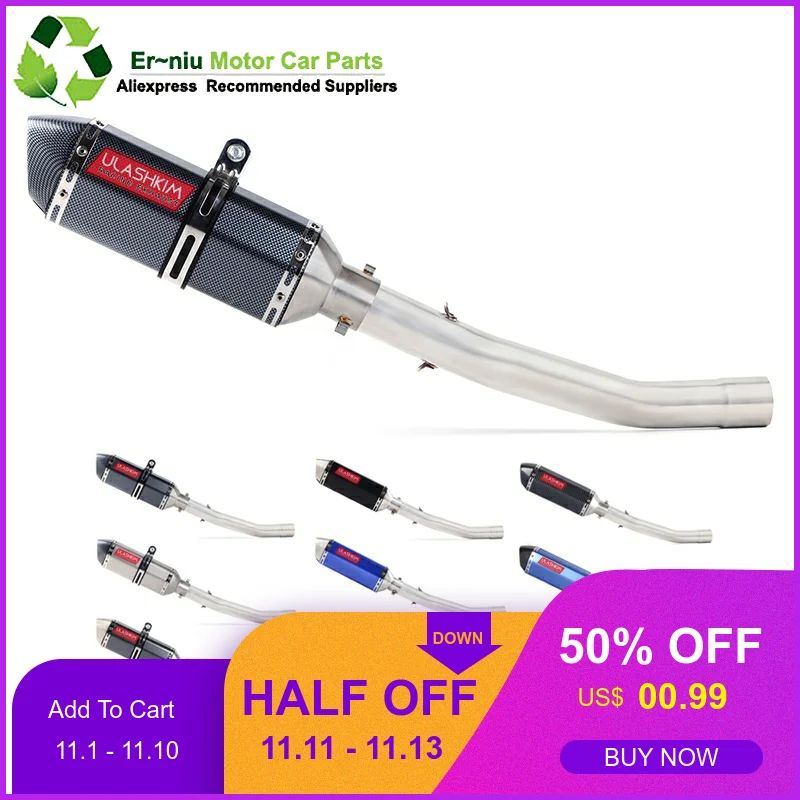 

Motorcycle Exhaust Escape Muffler Middle Contact Pipe Full System Slip-On For KAWASAKI ZX 10R ZX10R ZX-10R 2008 2009 2010