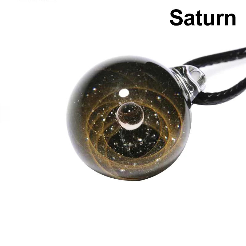 saturn Новинка, распродажа, миниатюрное Кристальное ожерелье, Галактический стеклянный шар, подвеска, ожерелье, ювелирный подарок - Окраска металла: saturn