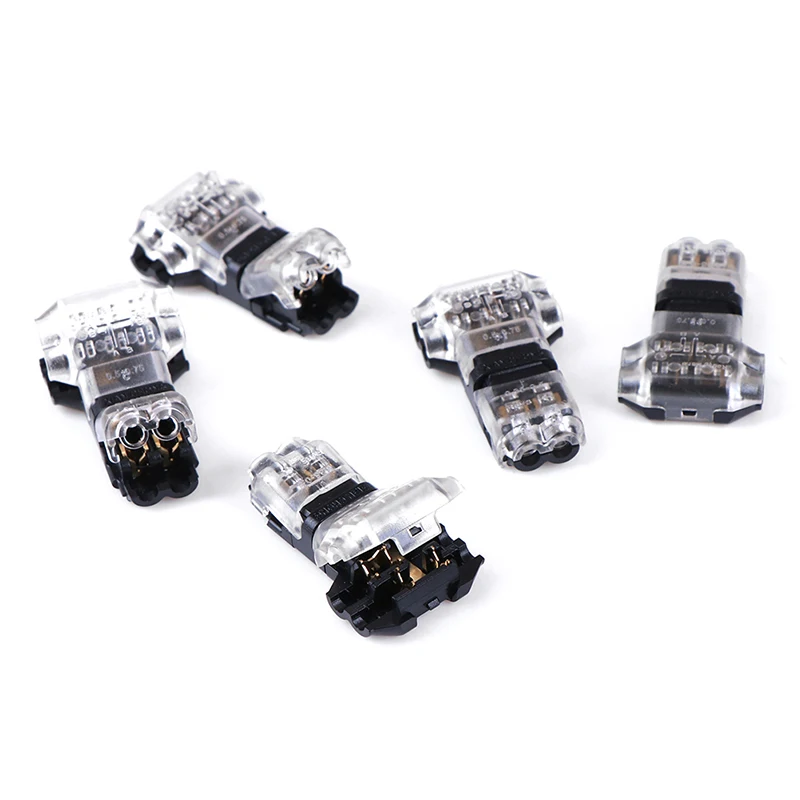 

5Pcs/lot 2 Pin 2 Way 300v 10a Universal Compact Wire Wiring Connector T SHAPE Conductor Terminal Block With Lever