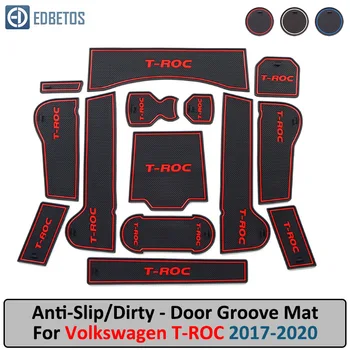 

Door Groove Mat For VW T-ROC Volkswagen TROC T ROC 2017 2018 2019 Accessories Anti-Slip Mat Gate Slot Coaster Car Interiors Gel