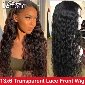 

Lemoda HD Lace Wig 13x6 13x4 Water Wave Lace Front Human Hair Wig Pre Plucked Bleached Knots 360 Lace Frontal Wig Closure Wig