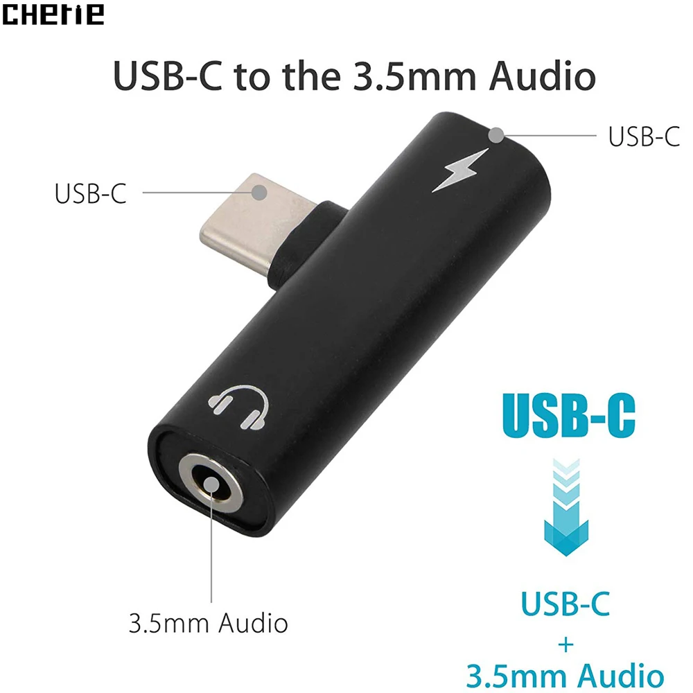 Cherie type C 3 5 мм разъем для наушников адаптер samsung huawei Xiaomi OnePlus Adaptateur USB Aux аудио