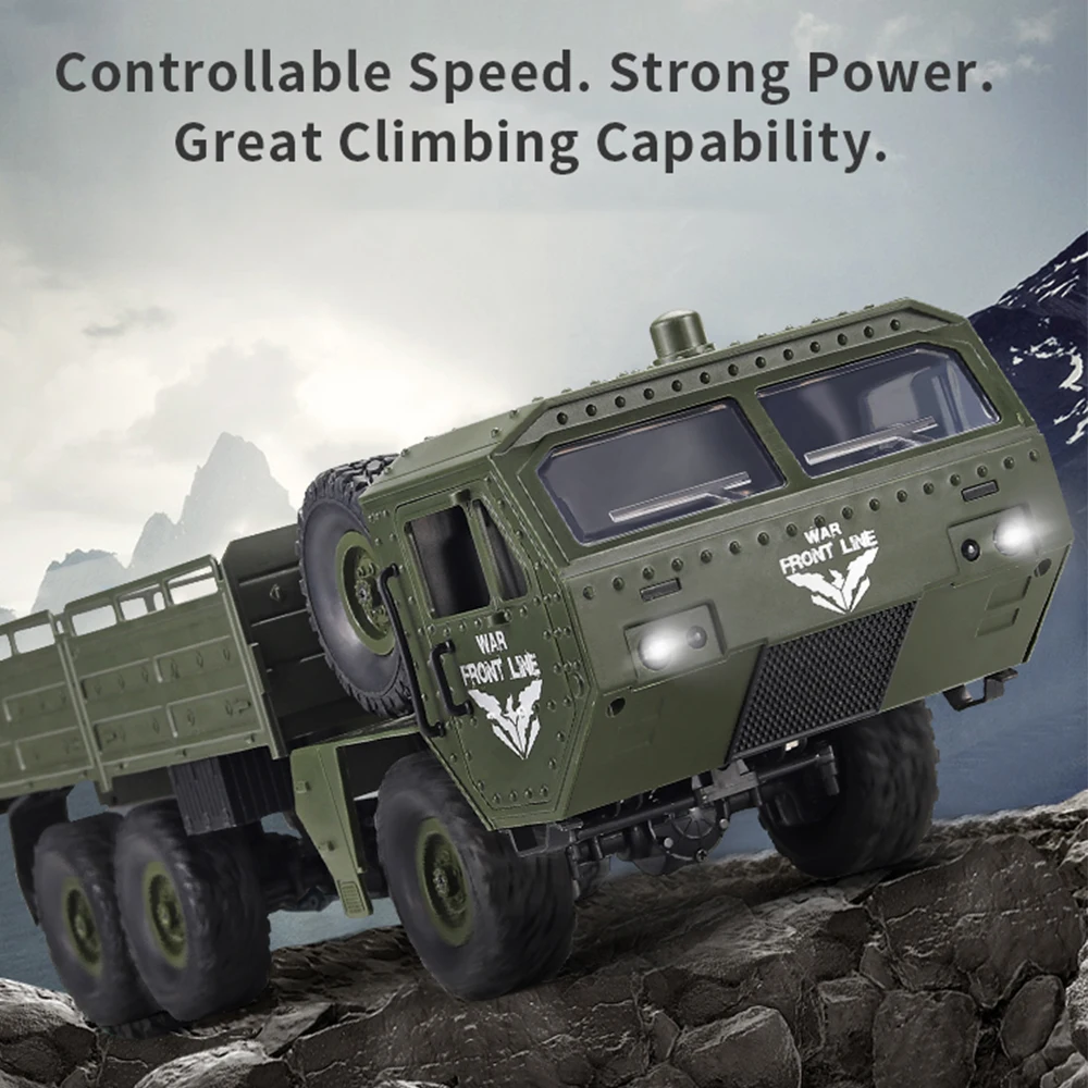 JJRC Q75 1/16 6Wd 2 4G пульт дистанционного управления военный грузовик армейские
