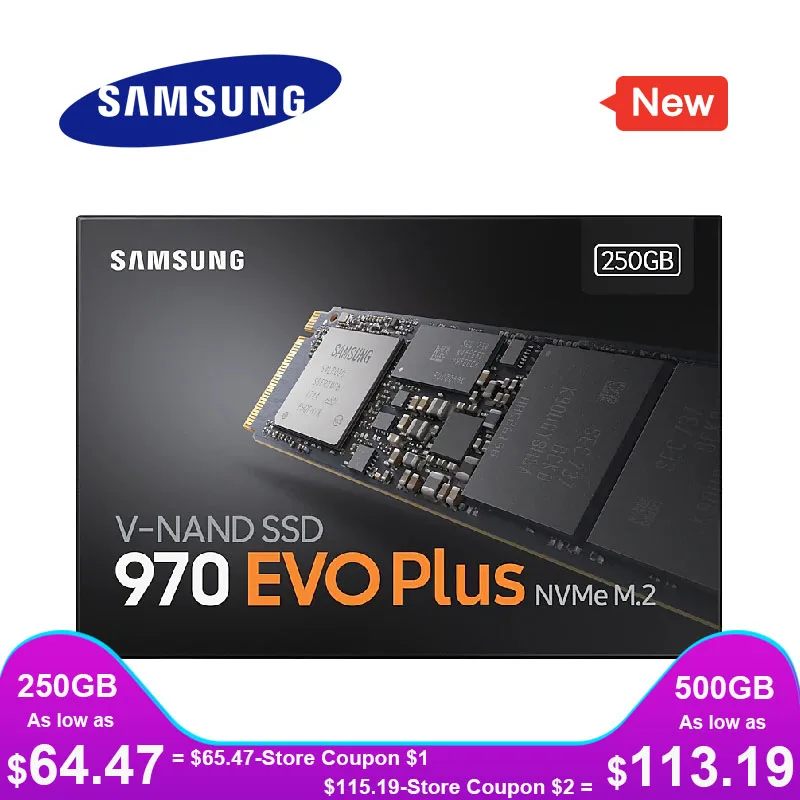 SAMSUNG SSD M.2 970 EVO Plus 1 ТБ 250GB 500GB NVMe Внутренний твердотельный жесткий диск M2 2280 TLC PCIe Gen 3