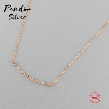 

Fashion Charm Pure 925 Silver Original 1:1 Copy, Simple And Exquisite Line Clavicle Chain Necklace Female Luxury Jewelry Gifts