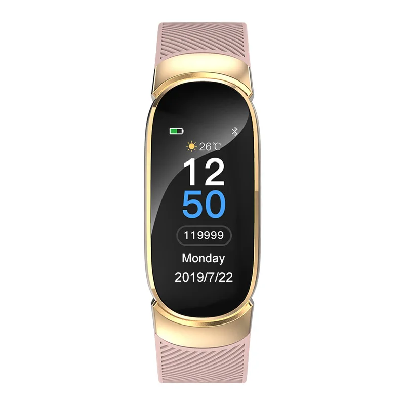 Gold and Pink Водонепроницаемый Смарт Браслет SmartBand питьевой напоминание фитнес-трекер для здоровья браслет кровяное давление смарт-браслет - Цвет: Gold and Pink
