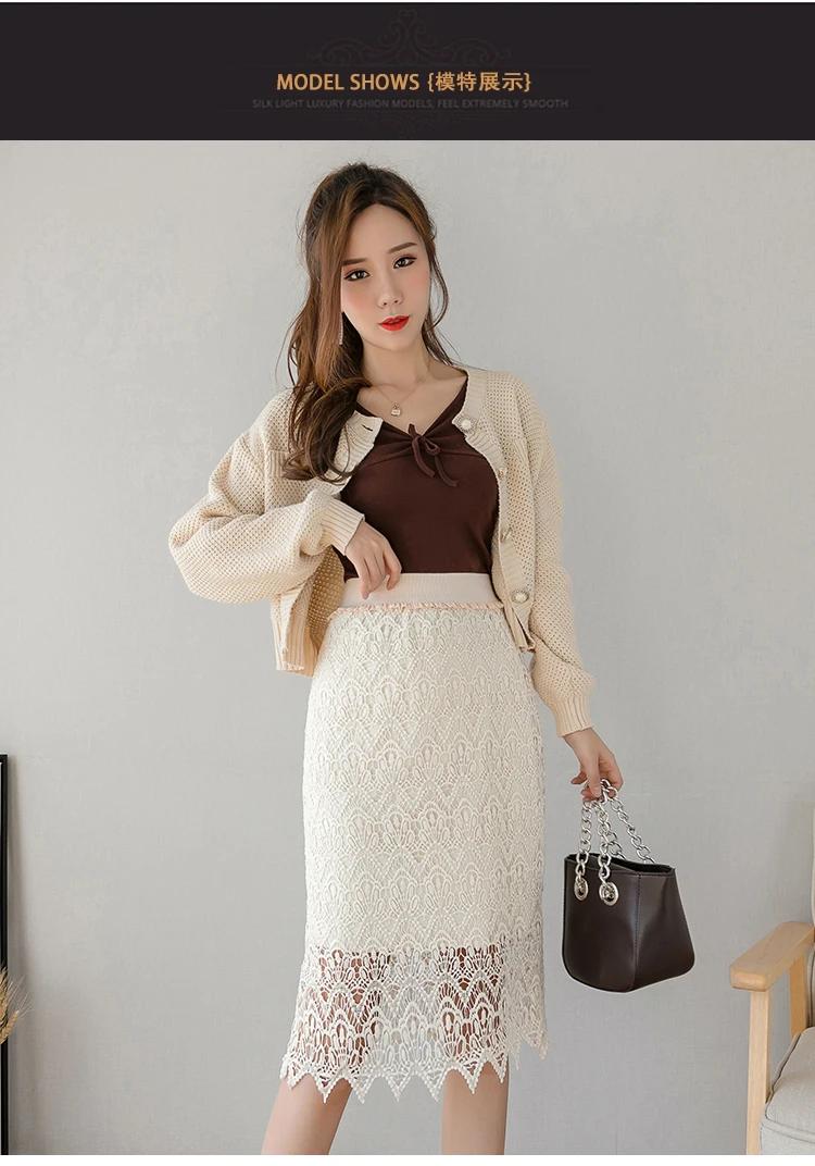New arrival spring Runway Women Long Skirt Luxury mesh lace High Waist Elegant retro Skirt hollow out Designer sliming Skirts