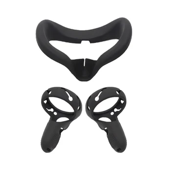 

3pcs/set Soft Face Guard Lightproof Video Games Portable Silicone Sweatproof Waterproof Controller Skin Cover For Oculus Quest