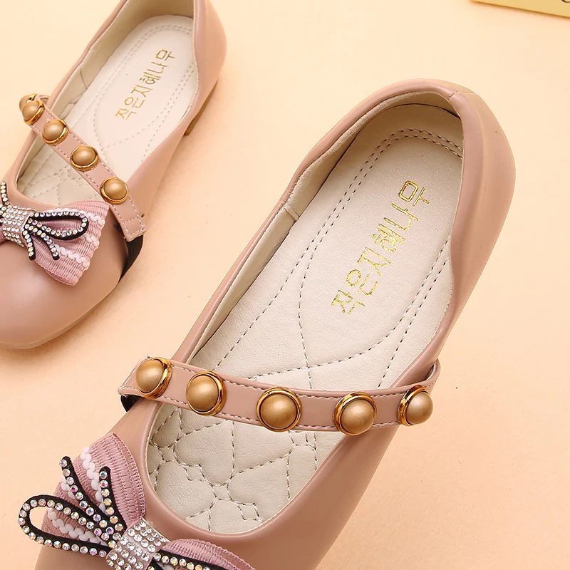 CYSINCOS 2020 New Kids Shoes Bowknot Leather Shoes School princess Girls Dress Sneakers Spring Autumn Wedding Party Dress Shoes