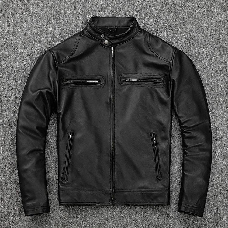 

Free shipping.classic casual style,Plus size soft sheepskin Jackets,men genuine Leather jacket.motor biker leather coat,sales