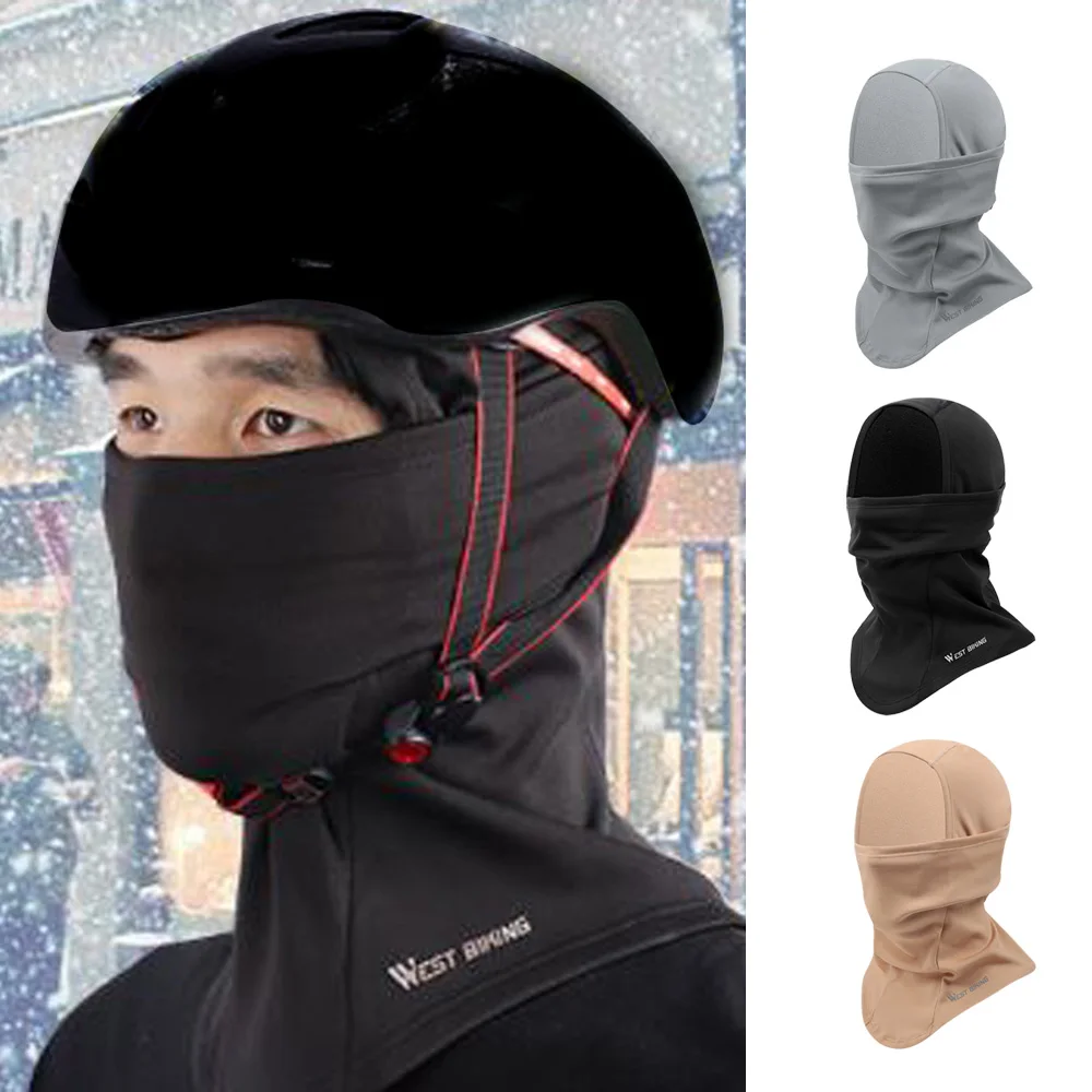 

High Quality WEST BIKING Unisex Windproof Face Mask Hat Cap Winter Motorcycle Bicycle Cycling Plus Velvet Inside