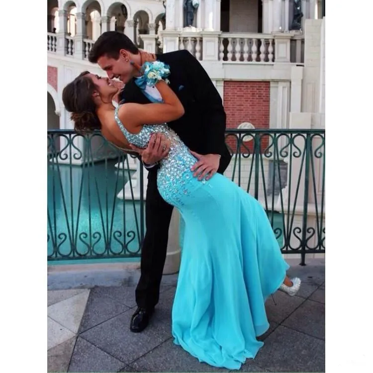 BacklakeGirls Vestidos de fiesta de noche голубое вечернее платье с кристаллами Длинное торжественное платье Abendkleider Robe de soiree