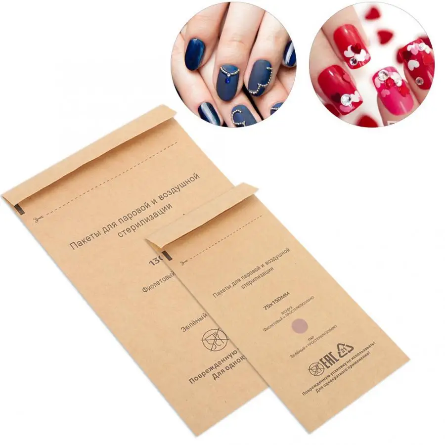 Nails Accessoires 100Pcs Disposable Sterilization Cosmetics Nail Tool Bag Disinfection Machine Accessory For | Красота и здоровье